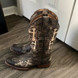 Circle G Women's Cross Embroidered Western Boots - Square Toe